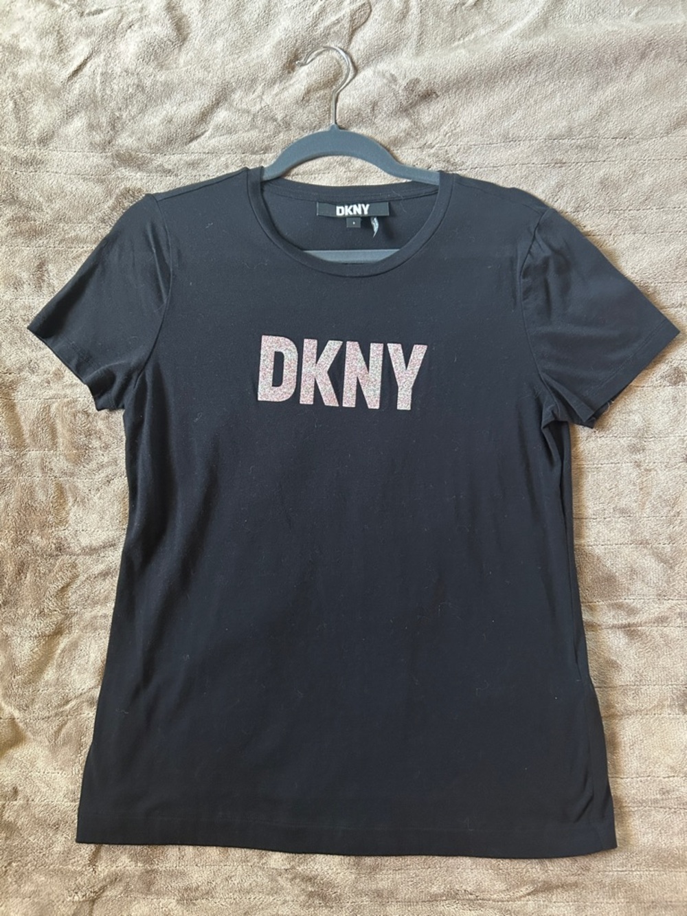 DKNY Black Tee with Glitter Logo